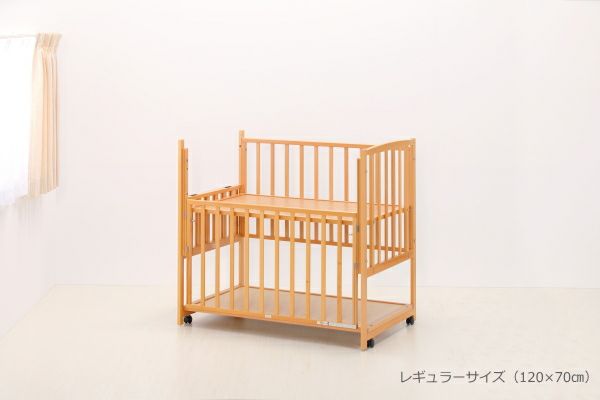 ハイタイプベッド ツーオープン【ホワイト】収納棚付 | ベビーベッド  