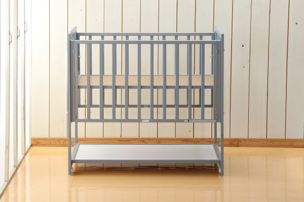 ハイタイプベッド ツーオープン【グレー】収納棚付4