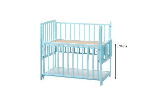 ハイタイプベッド ツーオープン【ブルー】収納棚付5