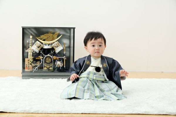 男の子用 ベビー着物 （グレー） | ベビーベッド・ベビー用品レンタル 